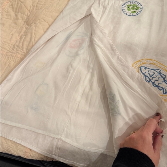 Maeve by Anthropologie wrap Embroidered White Skirt NWT - Picture 5 of 8